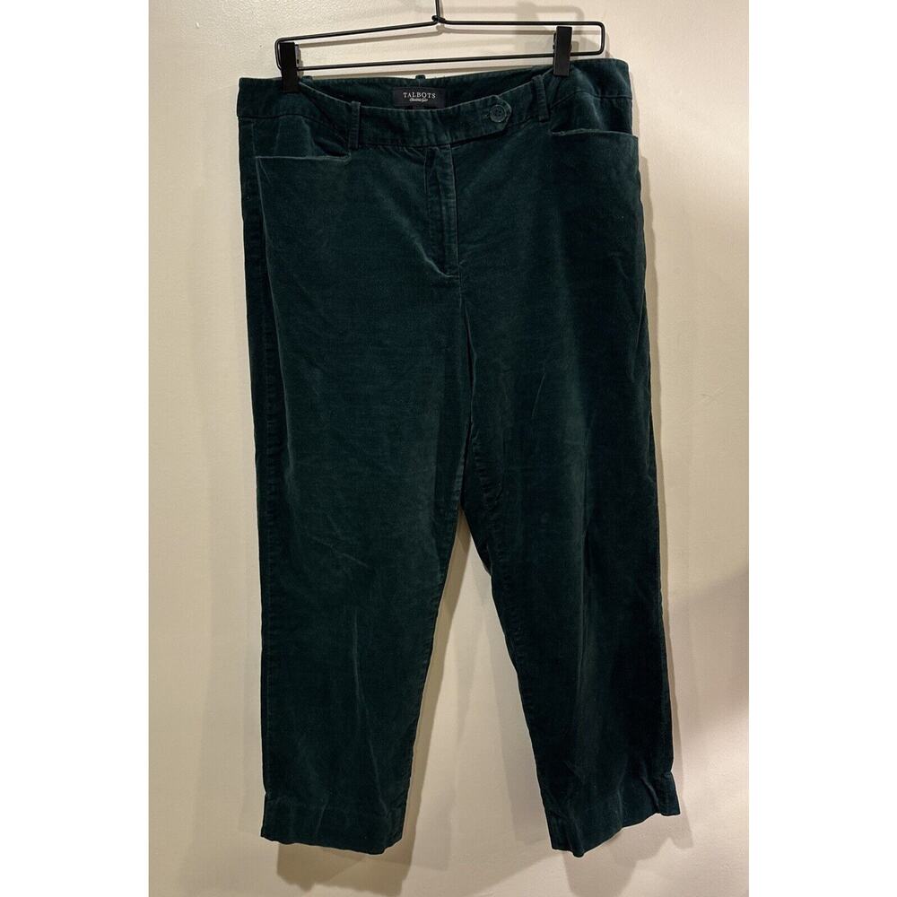 COPY - Talbots Curvy Size 12 Green Velvet Velveteen Pants Stretch Cotton
